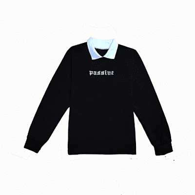 PASSIVE - Yuletide Collared Sweater-Black-2XL